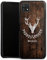 DeinDesign Silikon Hülle kompatibel mit Samsung Galaxy A22 5G Case schwarz Handyhülle Hirsch Holzoptik Holz