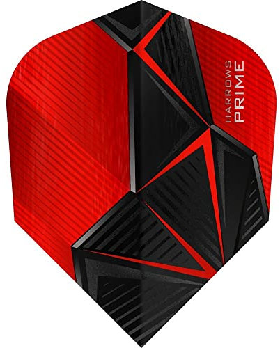 Harrows Rival | 100 Mikron Dart Flights, 5 Sets à 3 Flights, Standard Nr. 6, Schwarz & Rot