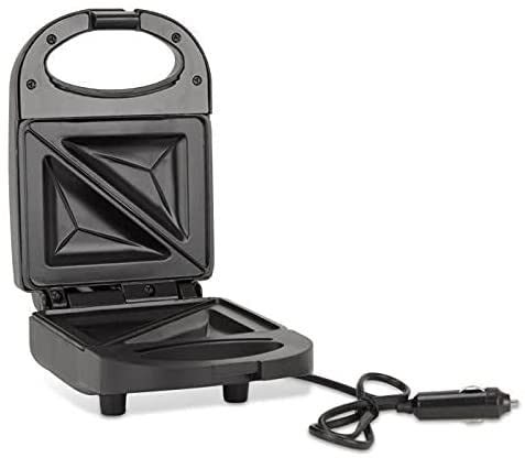 Unibos 120W Automatic Shut-Off 2-Slice Truck Lorry Caravan Camping Van Portable Sandwich Toast Maker Black