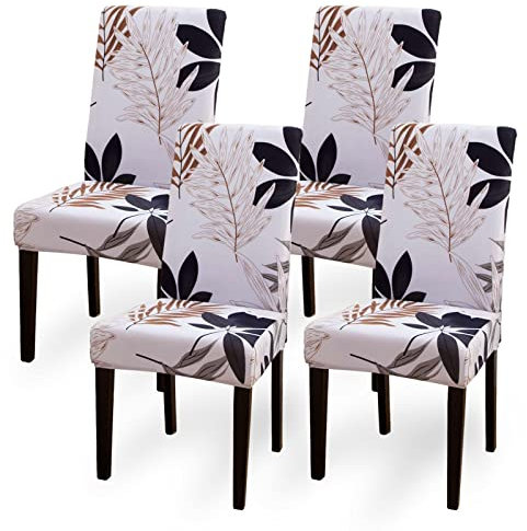 Housse de Chaise, Housse de Chaise Salle à Manger Extensible 4 Pièces, Amovible Lavable Décoration Housse pour Chaise Chaises Protecteur pour Maison, Cuisine, Mariage, Hôtel, Restaurant, Banquet