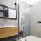 Duschrückwand Steinoptik - Shabby Putz in Grau, Badrückwand Hartfolie Smart Glanz 0,35 mm, 1-teilig 200x100 cm