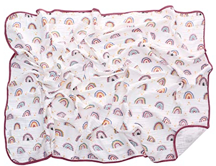 Musselin Babydecke Sommer für Babys Kinder dünne atmungsaktive Sommerdecke Puckdecke Baumwolle Mädchen Junge 110x150cm