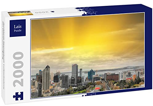 Lais Jigsaw Puzzle Auckland, New Zealand. Aerial view at sunset 2000 pieces