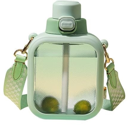 Bouteille D'eau Plate, 700 ML Bouteille Portable en Plastique A5, Gourdes Camping à Corde, Sans BPA, pour Sports de Plein Air Randonnée Gym Fitness (Rose Orange Violet Vert)