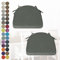 PHUSTJKL 2er Set Stuhlkissen Halbrund Stuhlauflage mit Bändern für Esszimmer, Waschbare rutschfest Sitzkissen mit Reißverschluss für Indoor Zuhause Büro Küche (40x38x38x3cm Dunkelgrau)