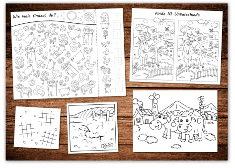 Primus Print - Papiertischsets Platzsets Tischsets zum ausmalen 50 Stück - Kinder Beschäftigung - Restaurant - Küche - Hotel - Verschiedene Motive - A3 (Bauernhof, 50)