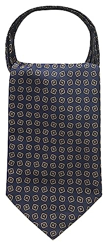 WANYING Herren Krawattenschal Ascotkrawatte Ascot Cravat Schal Cravat Ties Halstuch Classic Retro Schick für Gentleman - Kästchen Muster Schwarz