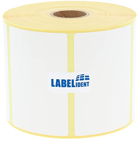 Labelident Thermoetiketten ablösbar 76 x 51 mm - 1.370 Etiketten auf Rolle | thermodirekt bedruckbar, wieder ablösbar, selbstklebend für Thermodrucker