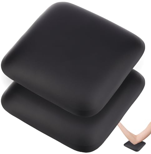 2 Stück Nagel Armlehne, EBANKU Quadratisch Weiches Mikrofaser Leder Handauflage Ellenbogenauflage Polster Schreibtisch Handgelenk Armauflage Kissenunterstützung Ergonomische Rutschfeste Handauflage