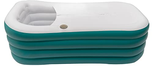 Aufblasbare Badewanne, Freistehende Badewanne, Faltbar Badewanne, Tragbar, für Erwachsenen-Spa für heißes Bad/Eisbad, 156 x 84 x 52 cm,