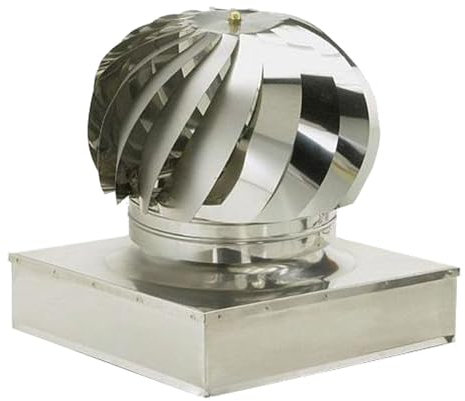 Briconess.com Fumaiolo comignolo Girevole Quadrato e Rettangolare in Acciaio Inox con Base Bassa - Base Rettangolare 32x42 cm