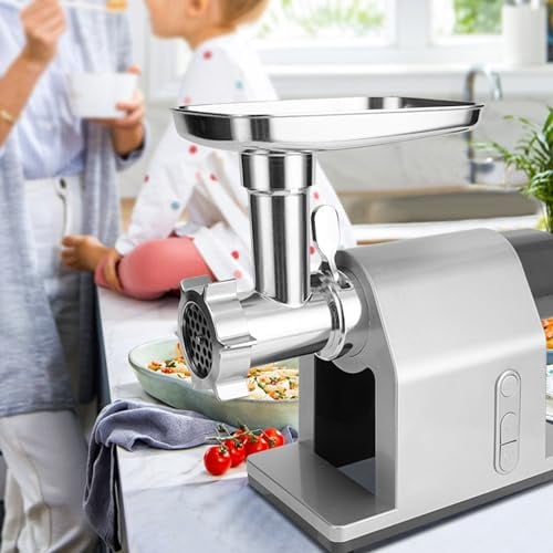 Electric Meat Grinder, 2000W Meat Grinder Machine 660 Lbs/Hour Sausage Maker with 2 Grinding Plates, 160 r/min Heavy Duty Stainless Steel Meat Mincer for Home Kitchen & Commercial Use