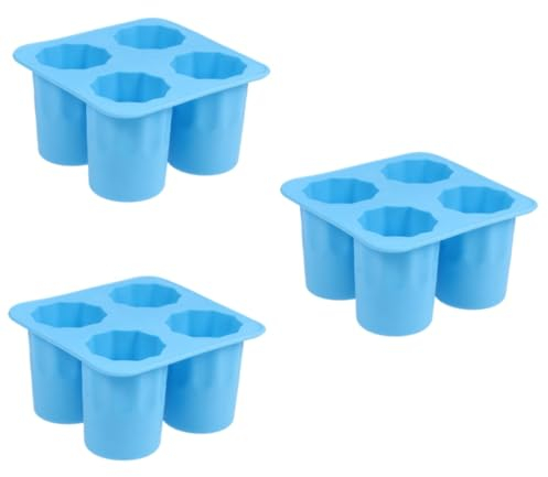Ciieeo 3 Pièces 4 Moules À Glaçons Plateaux À Glaçons Moules À Chocolat Moule À Glace Fraîche Plateau De Sphère De Glace Emporte-Pièces Moules À Glace Moules De Congélateur En Verre À