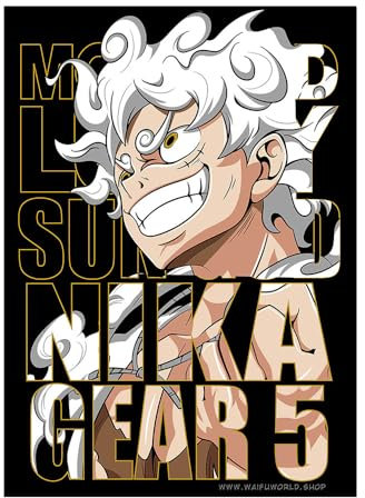WAIFUWORLD SHOP One Piece Kartenhüllen | Sammelkarten Hüllen in Standardgröße | Motiv Ruffy/Luffy | Turnierlegal | 60 Stück pro Pack | Card Sleeves mit Holo-Effekt