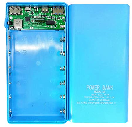 Kliplinc 18650Battery Power Bank Box 18W Quick Charge Display LCD 20000mAh Power Board per 6X18650 Battery DIY Powerbank Case(B)