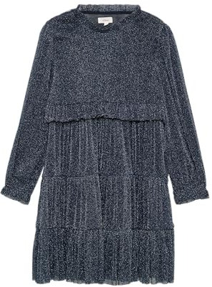 s.Oliver Gefüttertes Mesh-Kleid mit Glitzergarn Navy 134