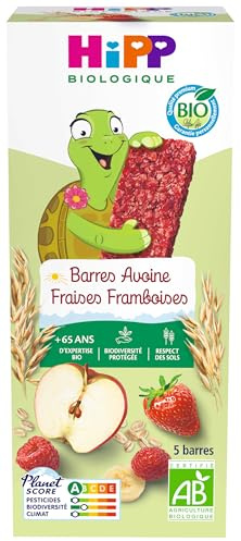 HiPP - Barres Avoine Fraises Framboises - Boîte 100 g - BIOLOGIQUE