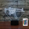 FLRXHK Rifle 3D-Illusions-Nachtlicht, Touch-Tischlampe mit Fernbedienung, 16 Farben, optisches USB-LED-Nachtlicht für Kinder, Geschenk, Raumdekoration