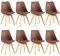 EGGREE 8er Set Esszimmerstühle mit Massivholz Buche Bein SGS Geprüfter, Skandinavisch Design Gepolsterter aus PU-Leder Küchenstuhl Essstühle,Schokoladenbraun