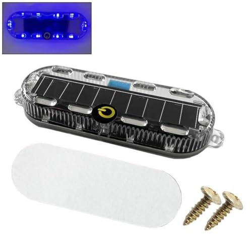 DHliIQQ Luce di segnalazione lampeggiante solare di emergenza LED perline per auto moto strobo con interruttore luce impermeabile