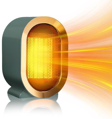 Hillylolly Chauffage d'Appoint, 2 Secondes de Radiateur Soufflant Ptc, Chauffage Soufflant Électrique, Mini Chauffage Soufflant Ceramique, Chauffage Soufflant, pour Chambre, Salon et Bureau (vert)