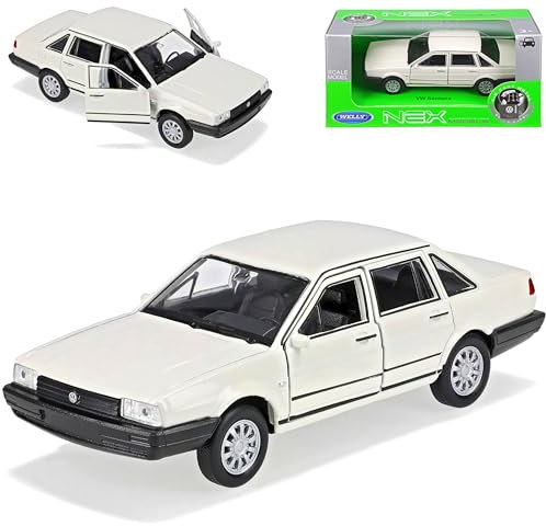 Welly Volkwagen Santana Passat B2 Weiss Limousine 1981-1984 ca 1/43 1/36-1/46 Modell Auto mit individiuellem Wunschkennzeichen