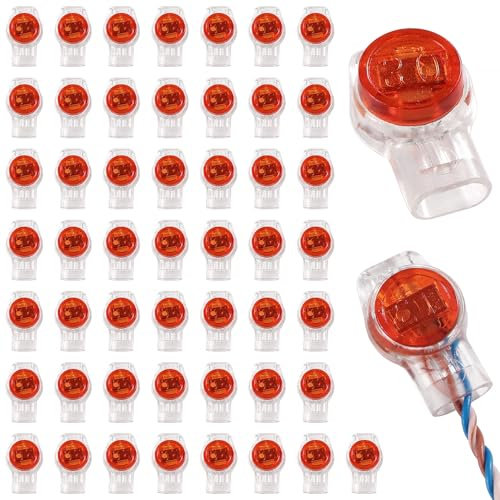 Lyeteung 50 Stücke UR Kabel Verbinder, UR Spleißverbinder, Tasten Telefonkabelverbinder, 3 Wege Gel Telefonkabel Verbinder, Einzeladerverbinder, für Kabel Daten Drahtverbindungen, Rot