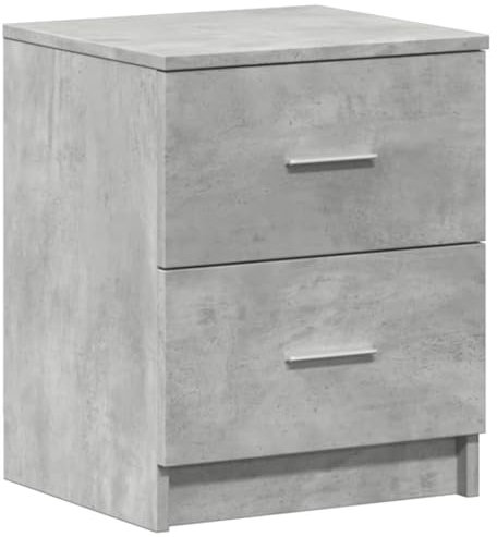 vidaXL Nachttisch mit 2 Schubladen Betongrau 40x36x50 cm, Nachtschrank, Nachtkommode, Betttisch, Nachtkonsole, Bettschrank, Beistelltisch Schlafzimmer