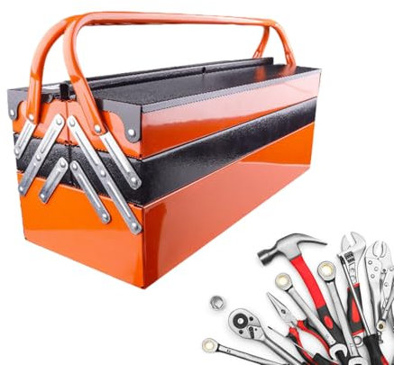 Tool Box Organizers and Storage, 3-Layer Storage 16.53 inch, Rust-Resistant, Foldable Design, Multi-Functional Organization Solution, Space-Saving, Ideal for Garage, Office, Home