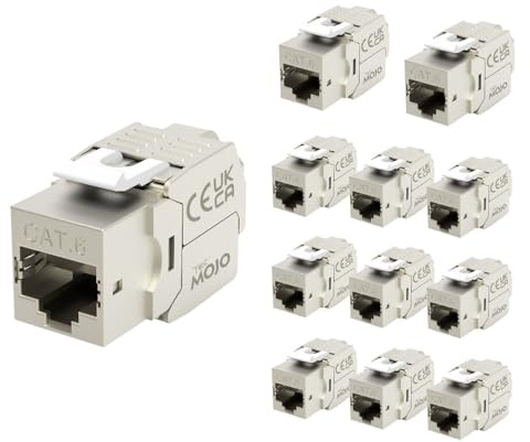 Tecmojo Lot de 12 prises Keystone blindées CAT6 Gigabit