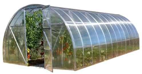 Serra Classic con copertura in policarbonato alveolare da 6mm Tunnel per coltivazione orto piante giardino (Acciaio, 3x4m - 6mm)