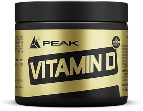PEAK Vitamin D - 180 Tabletten I 360 Portionen I Jahresvorrat I 1000 i.U. pro Portion I für Knochen und Immunsystem I hochdosiert