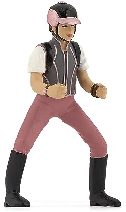 PAPO - Realistische Pferd und Reiterin Fashion Rosa-Figur - 3 Jahre + - Kollektion Reiterwelt - Kreativspiel Reitsport - Geschenkidee Spielzeug für Mädchen und Jungen