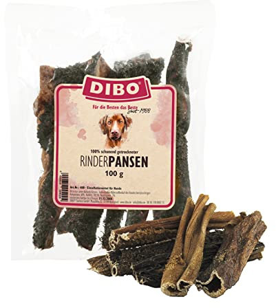 DIBO Rinderpansen, 100g-Beutel, der kleine Naturkau-Snack oder Leckerli für Zwischendurch, Hundefutter, Qualitätskauartikel ohne Chemie von DIBO