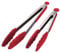 iNeibo Grillzange Küchenzange Zange Küche aus Rostfreim Edelstahl und Silikon Fleischzange Kochzange mit Hitzebeständigem Silikongriff 2er Set 30cm und 23cm Rot