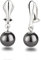 Schöner-SD Perlen Ohrclips Hänger Clip Ohrringe 925 Silber mit runden Perlen 10mm dunkelgrau