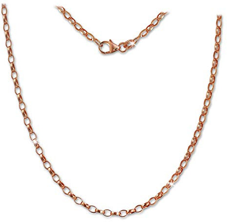 SilberDream Halskette 925 Silber vergoldet 45cm Erbskette oval Rose D1SDK26045E