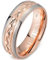 BESTTOHAVE Mens Titanium Ring -7mm Wide Engraved I Love You Classic Unisex Rose Gold Tone Wedding Engagement Comfort Fit Band Ring - S