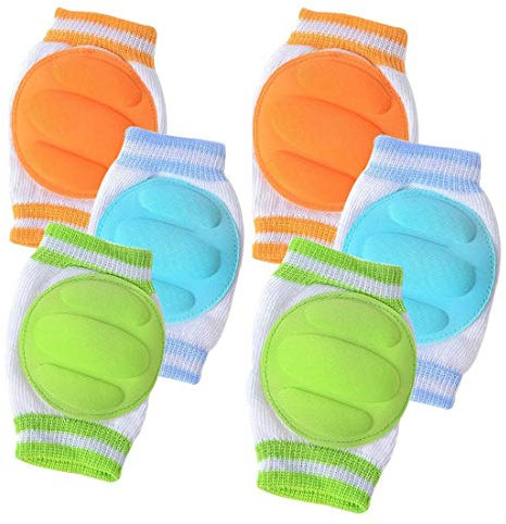 Rodilleras para gatear para bebé, ajustable, transpirable, impermeable, protector de seguridad, rodilleras elásticas para bebés, niños, bebés, niños, niñas, niños, unisex, 3 pares a, Talla única