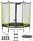 Kangui - Trampoline de Jardin 244 cm + Filet de sécurité + échelle + bâche de Protection + kit d'ancrage JUMPI Vert/Noir 250