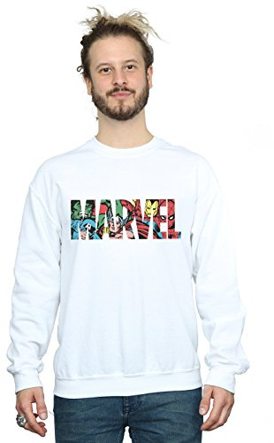 Marvel Comics Men's Logo Character Infill Sweatshirt