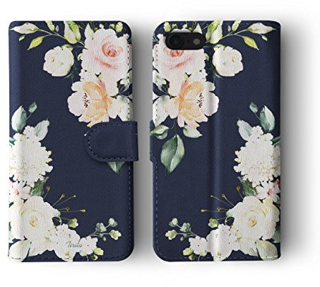Compatible with iPhone Xr Tirita Flip Wallet Case Cover PU Leather PRINTED GLITTER, NOT REAL GLITTER Floral Gold Pink Flowers Roses Watercolour