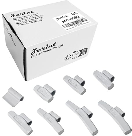 ZERINT MC-M80 Wheel Weight Kit MC Style 80pcs/kit, Grey 80pcs/kit: 0.25oz, 0.5oz, 0.75oz, 1oz 15pcs Each, 1 1.25oz, 1.5oz, 2oz and 2.5oz 5pcs Each