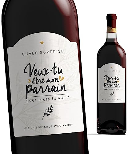 Manahia étiquette bouteille parrain - Veux-tu être mon parrain ? étiquette vin demande parrain - annonce naissance - demande parrain - annonce parrain - futur parrain - baptême