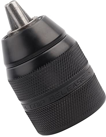 Fafeicy Portabrocas totalmente metálico de 13 mm, portabrocas sin llave con bloqueo automático de montaje en acero de alta velocidad 1/2-20UNF, para taladro de impacto