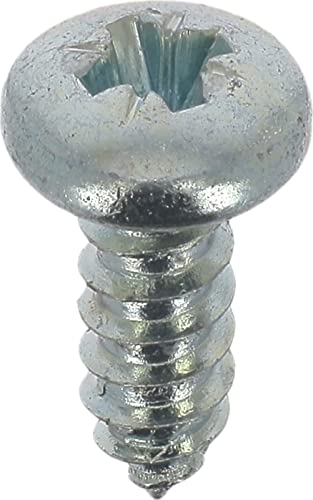 Vis à Tôle Tête Inox A4 Cylindrique Bombée Pozidrive, 4.8mm x 13mm, DIN 7981, Zinc Blanc, Lot de 40