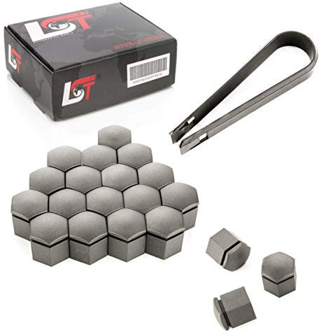 LST 20x Sechskant Radschraubenkappen Abdeckkappen Set 19 mm grau matt