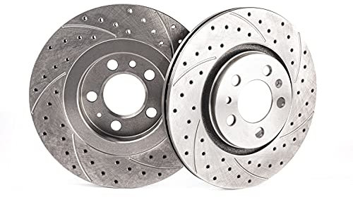 rear full sport brake discs compatible with MERCEDES-BENZ CLS C218 2011 2012 2013 2014-1443GT diameter 300mm holes 5
