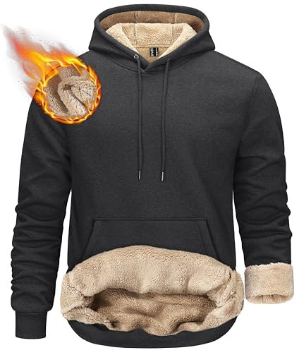 KEFITEVD Herren Pullover Hoodie Fleece Hooded Sweatshirts Männer mit Kängurutasche Baumwolle Schwergewicht Sportliche Hoodies für Männer