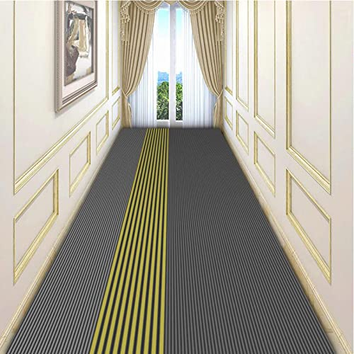 Coureur de tapis contemporain pour couloir, escaliers de cuisine Escaliers étroits Tapis de surface 1m/1.5m/2m/2.5m/3m/3.5m/4m/4.5m/5m/5.5m/6m , tapis de course avec support antidérapant - gris / or